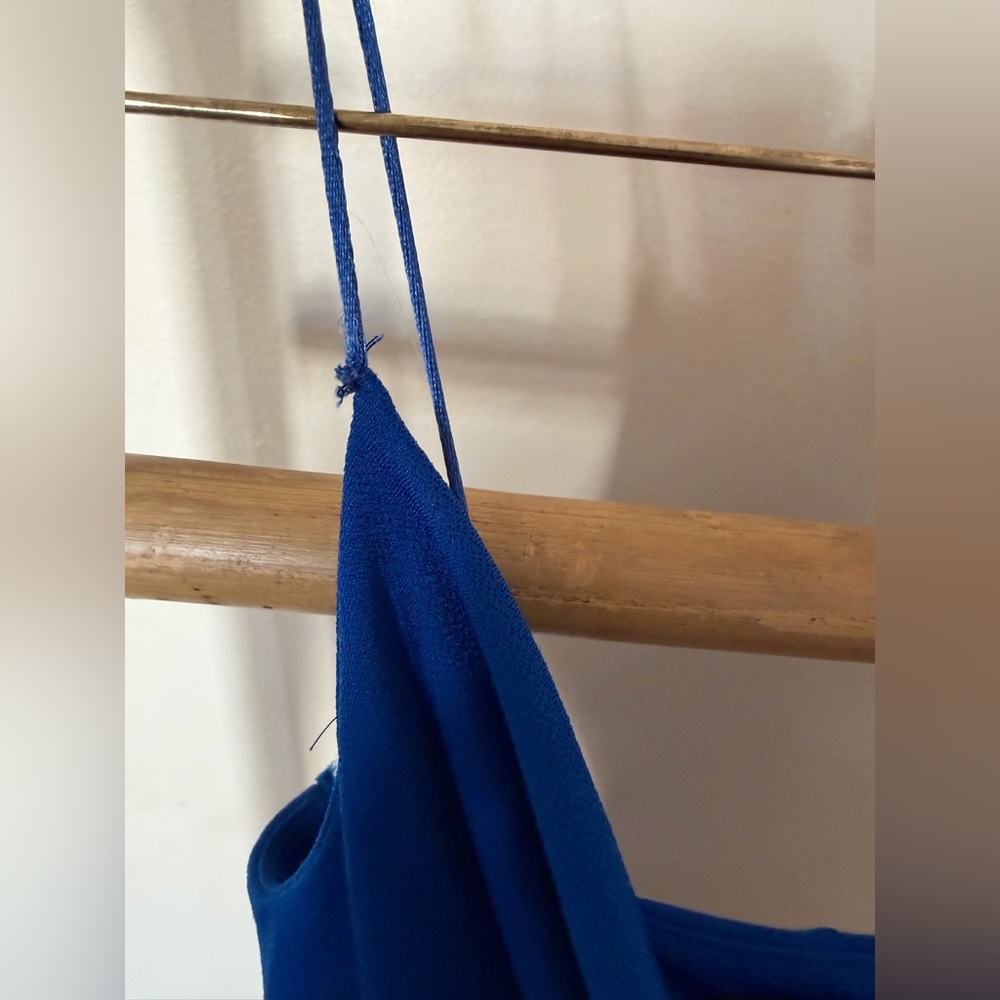 Revamped Vibrant Blue Strapless Dress - Picture 6 of 6